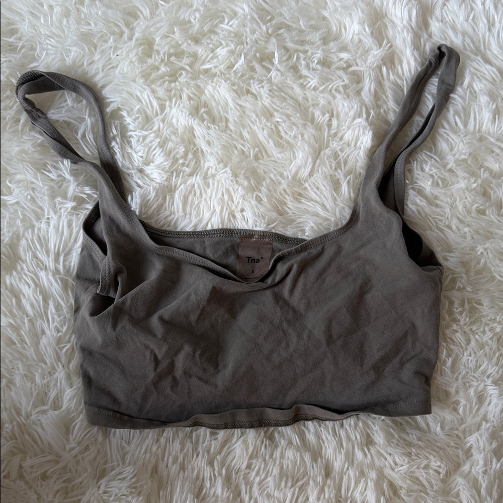 TNA Olive Green Minimal Scoop Bralette